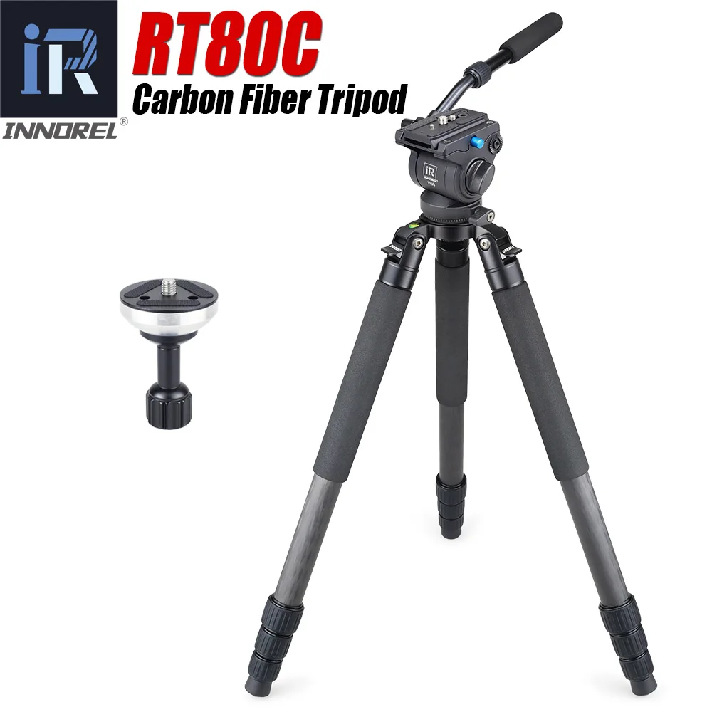 RT80C Профессиональный штатив из углеродного волокна для DSLR камеры видеокамеры сверхмощный наблюдения за птицами камера Стенд Чаша штатив 20 кг макс