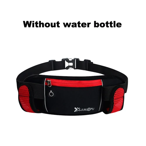 no water bottle Поясные Сумки для бега, 2 бутылки для воды, для походов, фитнеса, мужчин и женщин, для спортзала, легкие поясные сумки, женские спортивные поясные сумки - Цвет: no water bottle