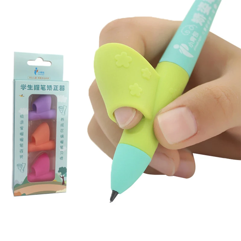 

3PCS Child Kid Silicone Fingerstall Writing Correction Cute Pencil Parts