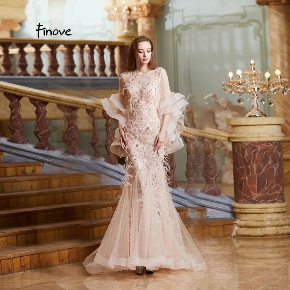 Finove Новое поступление вечерних платьев 2020 Romatic Pink элегантное платье с овальным