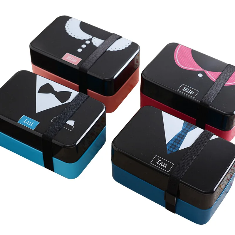Пластиковый пищевой bento lunchbox милый kawaii контейнер для микроволновой печи