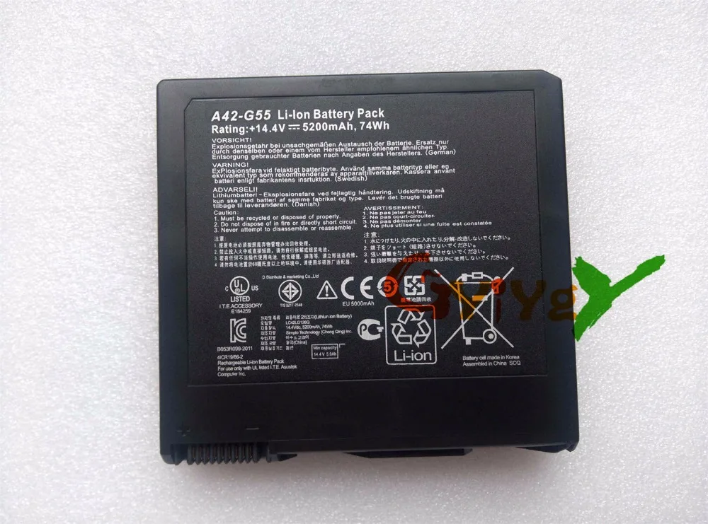 Внешняя аккумуляторная батарея (14 4 В 5200 мАч 74 Вт-ч) для ноутбука Asus G55 серии G55V G55VM