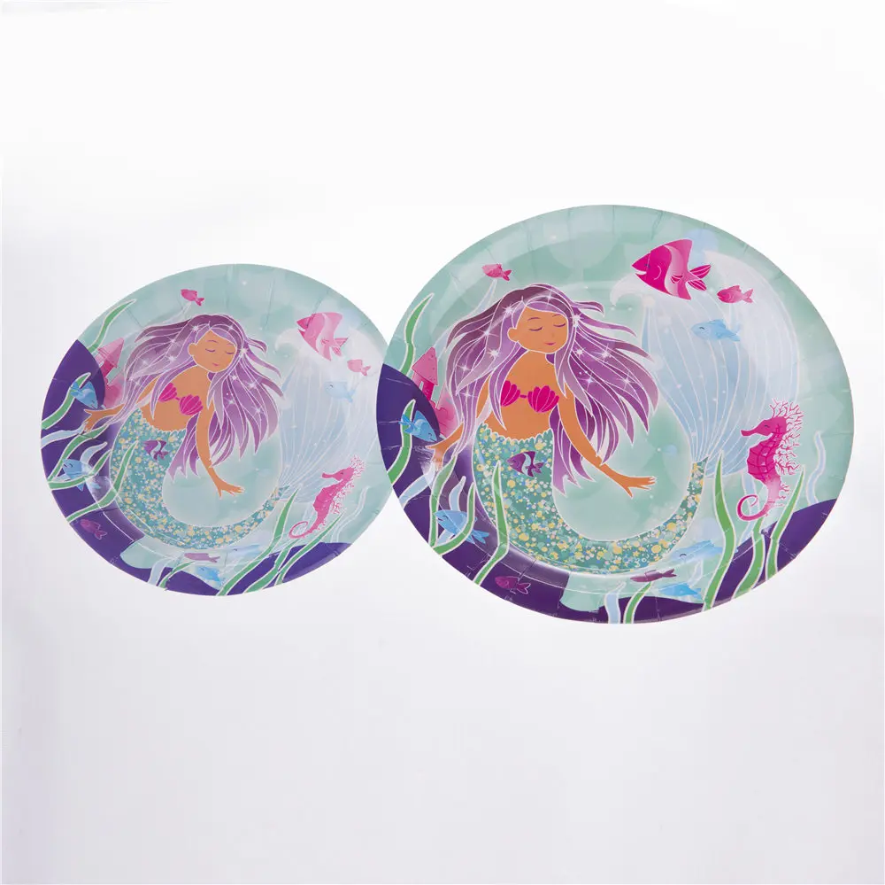 Одноразовая тарелка с изображением Русалочки для тематического мероприятия