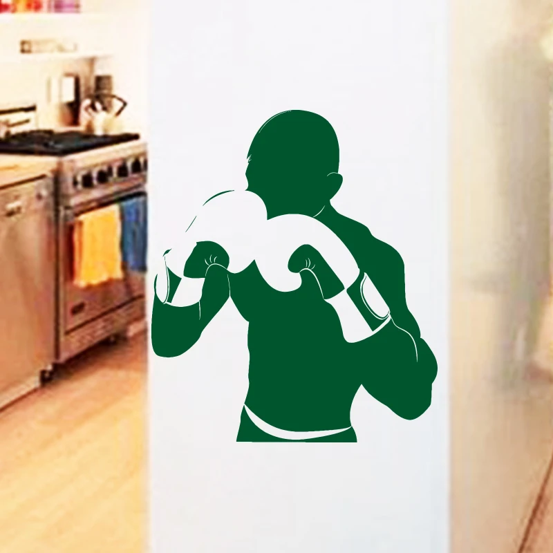 

Art Design home decoration cheap Vinyl boxing player Wall Sticker removable house decor sports match gym decorative decal