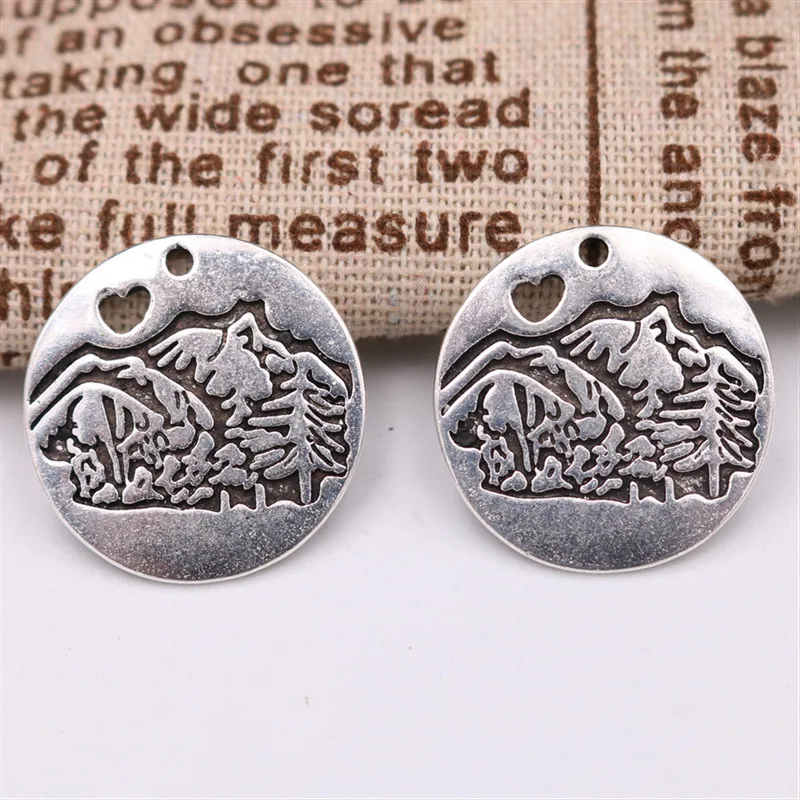 6 шт. посеребренные подвески из сплава в виде гор и деревьев самодельные Подвески