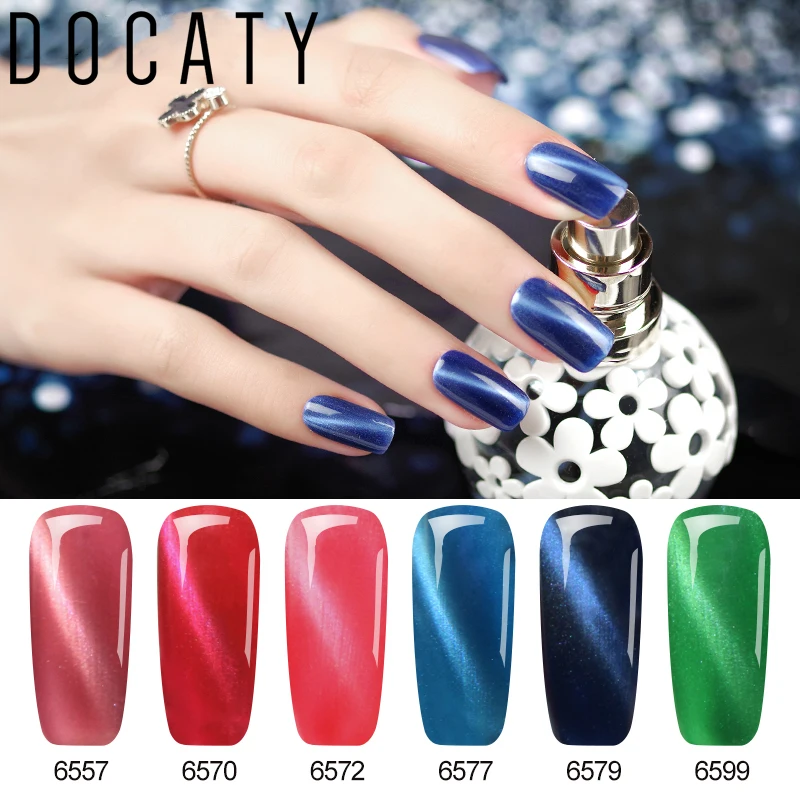 Docaty Магнитный Гель лак для ногтей LED UV Soak Off кошачий глаз счастливый 7 мл все