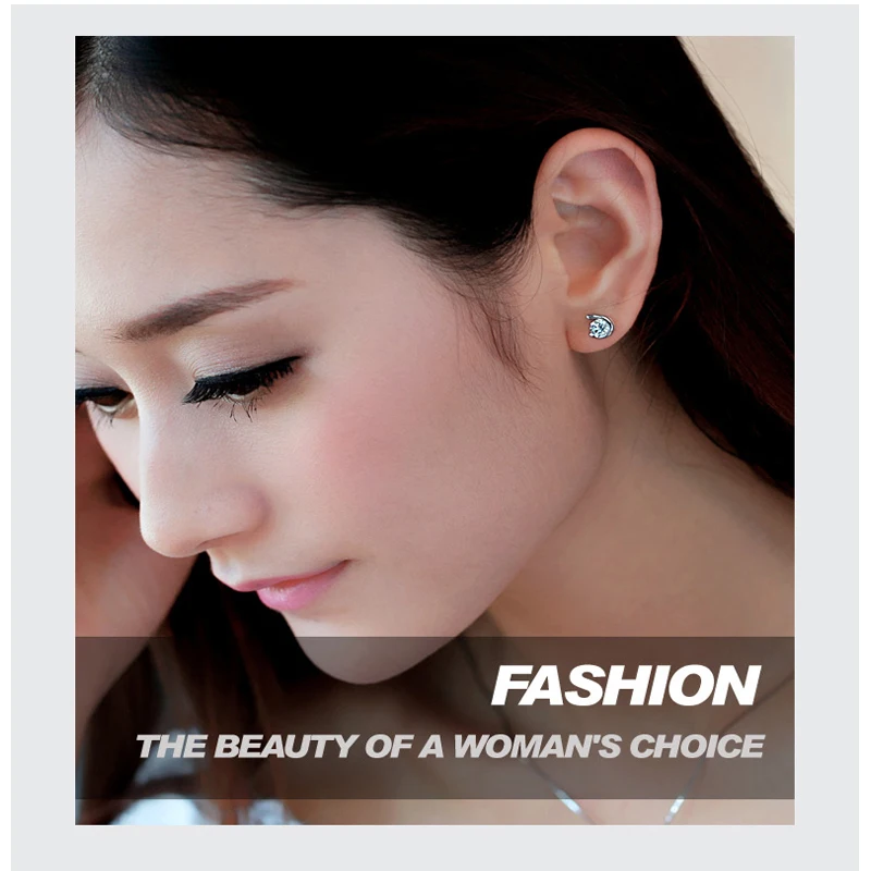 Женские серьги гвоздики с кристаллами 1 комплект|silver plated jewelry|plated jewelrystud earrings |