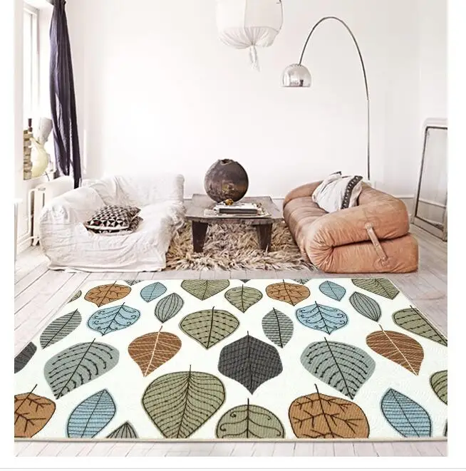 

Nordic style Leaves Bedside Carpet ,160*230cm Living Room Coffee Table Carpet, Big Size Ground Mat ,Decoration Office Rug