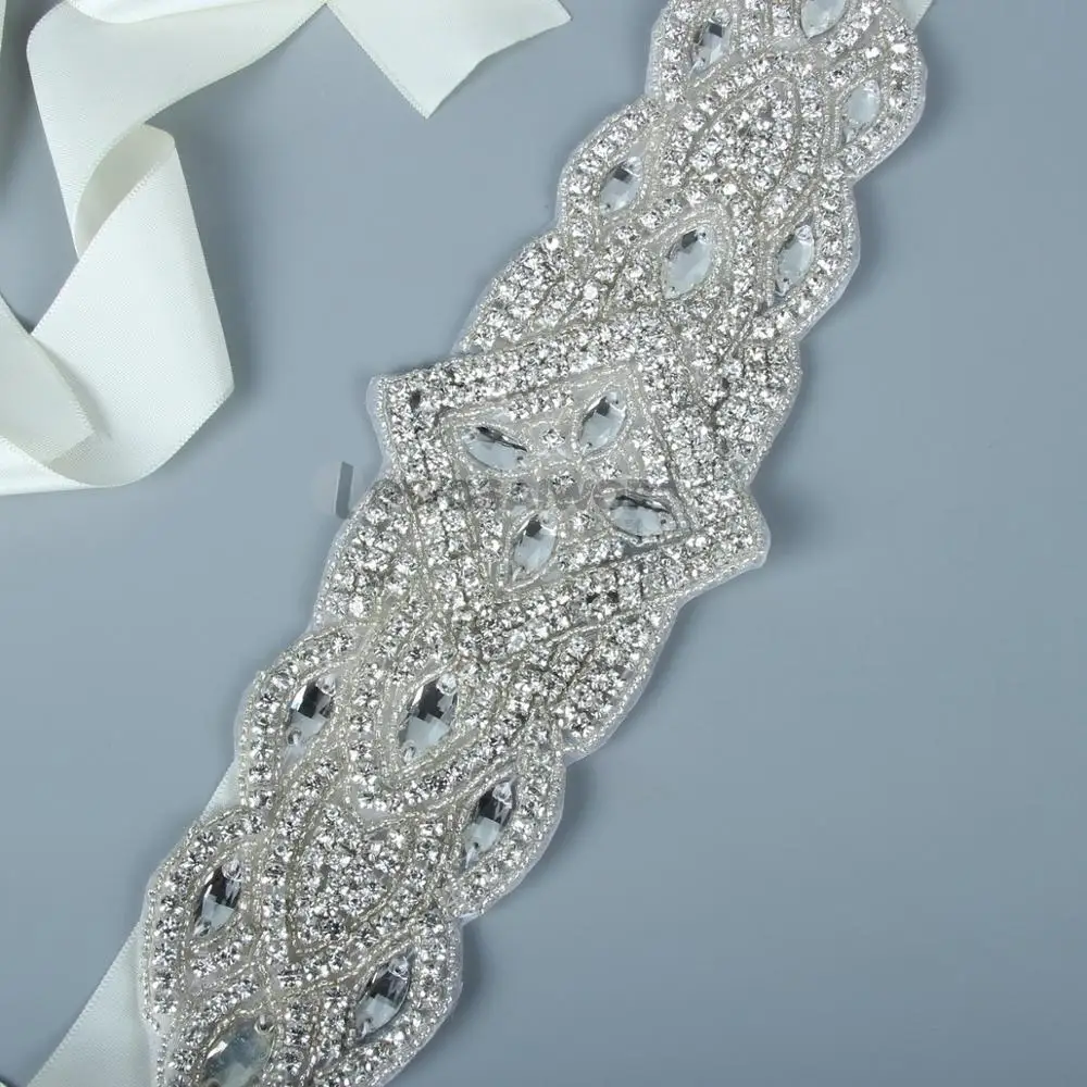 Великолепные свадебные аксессуары свадебный пояс с кристаллами атласные Стразы