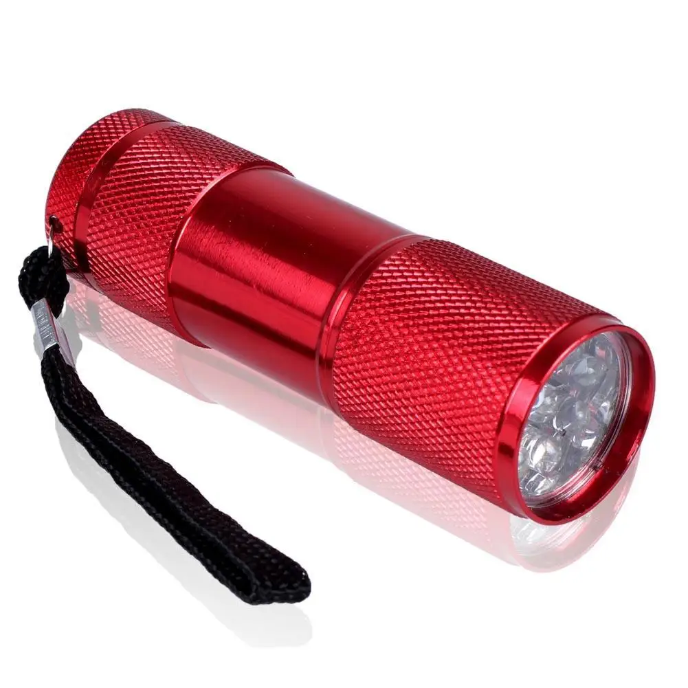 9 светодиодный яркий белый свет алюминиевый мини портативный фонарик лампа