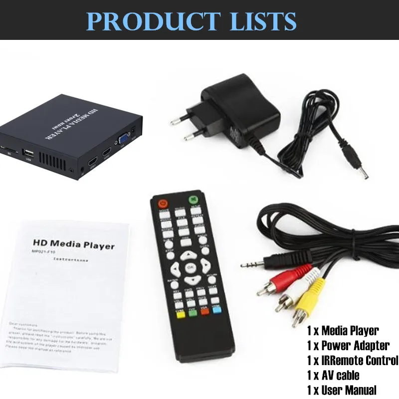 Мини-камера Full HD 1080P USB внешний HDD плеер хост Поддержка MKV/AVI/U диск SD музыкальный плеер с 2xhdmi медиа-плеер ИК-пульт дистанционного управления, Blu-Ray Player