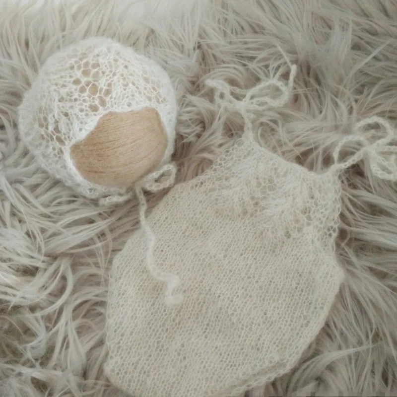 Ползунки для новорожденных ручная вязка полый стиль мягкая мохеровая Шапочка +