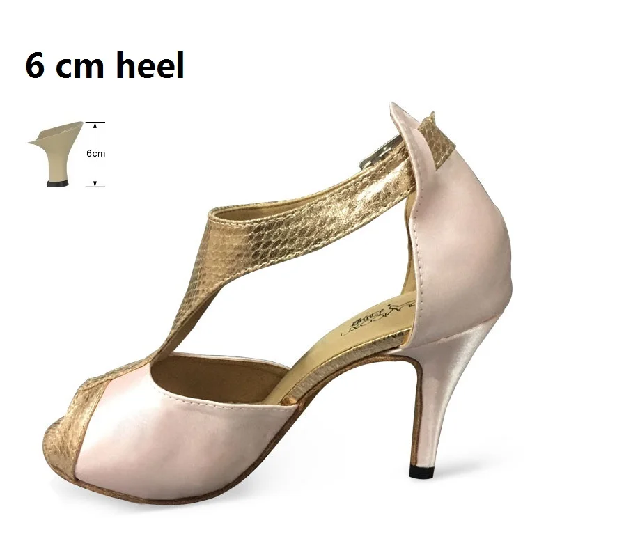 Pink 6cm Женские латинский бальный танец; розовые туфли для вечеринок; женские танцевальные туфли для танго; Высокий каблук 6/7, 5/8, 5 см; VA30283 - Цвет: Pink 6cm
