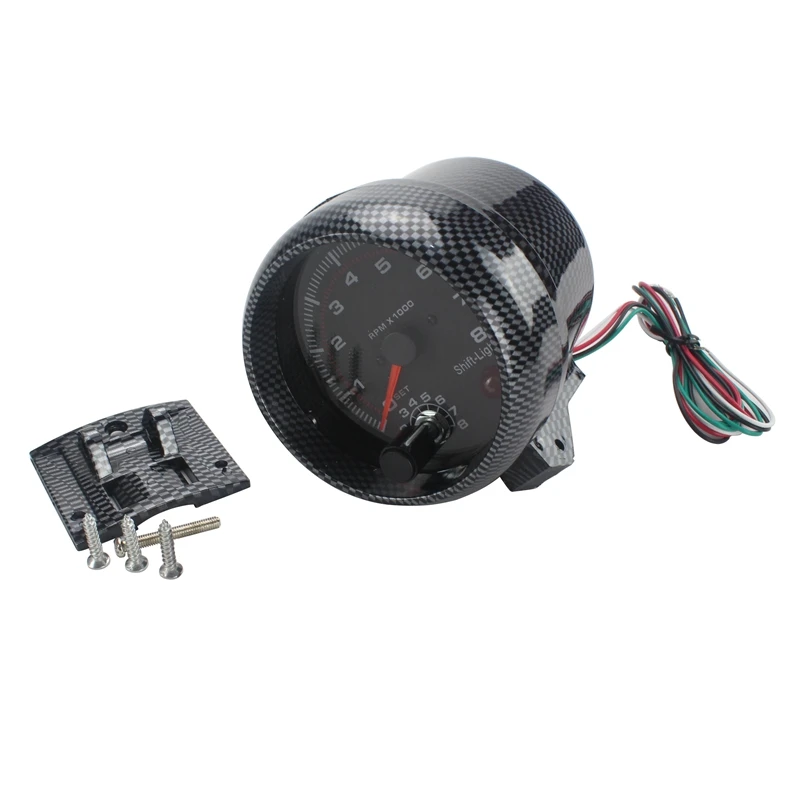 Тахометр CNSPEED 3 3/4 дюйма крутой из углеродного волокна 0-8000 измеритель оборотов в