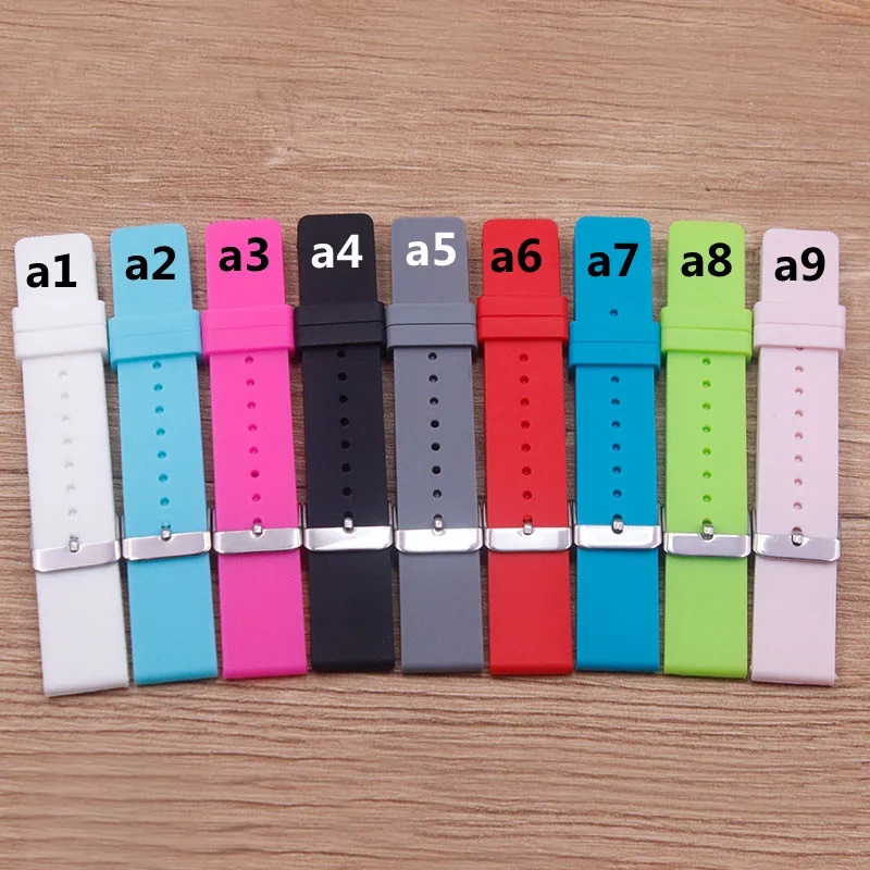 Watch accessories Multi-color silicone strap for men of all brands Women's waterproof and sweatproof watch strap 20mm new type of plain edge wrapped on shelf needle print leather strap for independent packaging of watch strap accessories