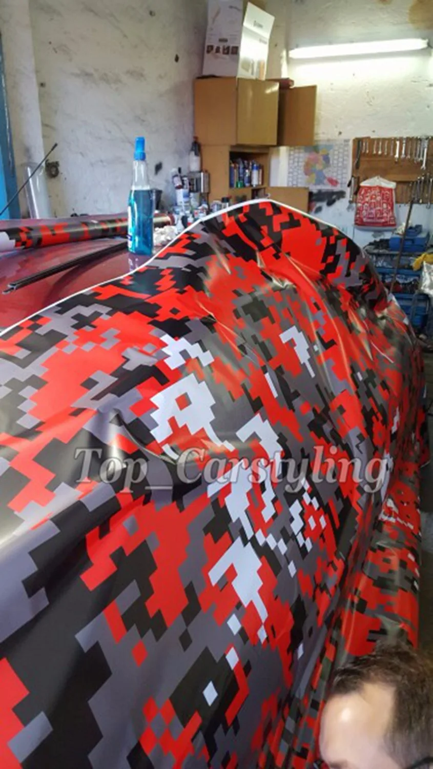 1.52x2 0 м/рулон красная черная белая камуфляжная виниловая пленка для автомобиля в