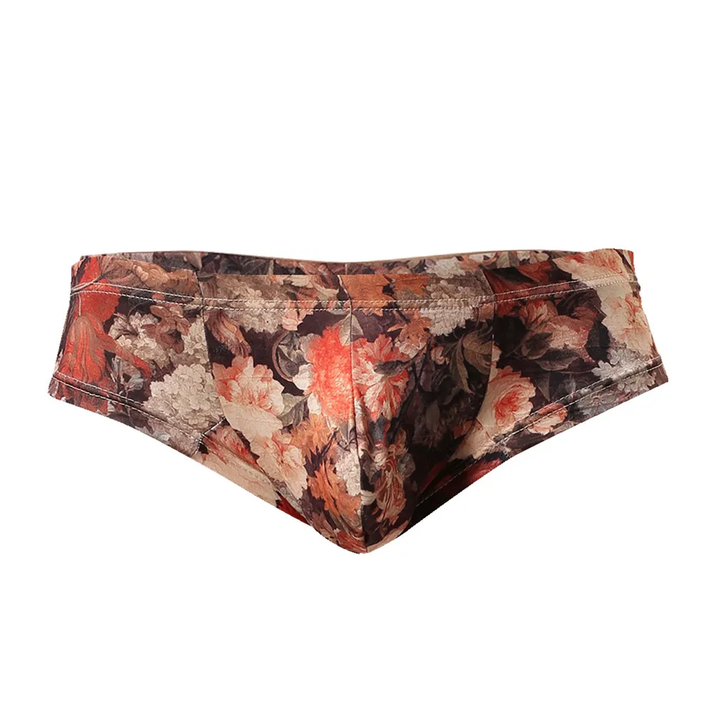 Panties Brief men floral Men Sexy Underwear Nylon Printed Pouch Underpants d90411 | Тематическая одежда и униформа