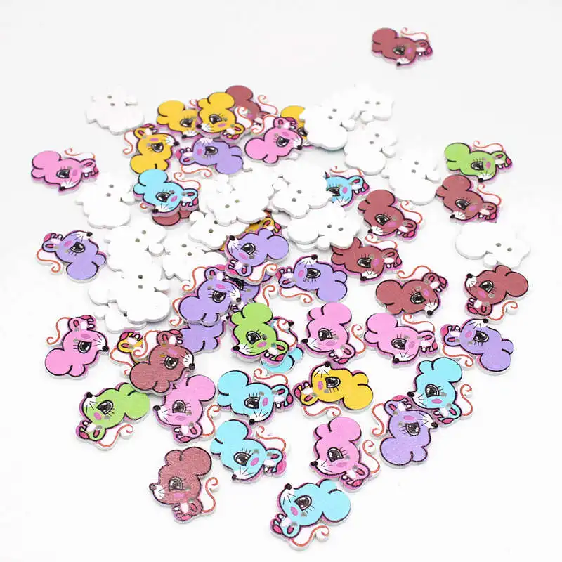 50 шт. деревянные пуговицы в виде белки|Пуговицы| |