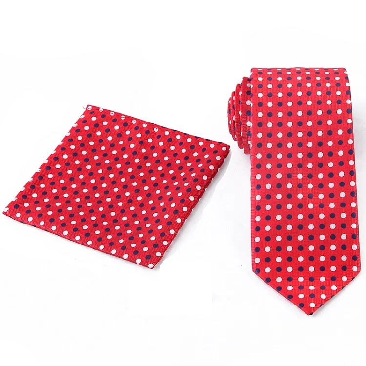 WTHS-001 tie set Tailor Smith Necktie and Hankerchief Set Dot Animal Wolf Shark Floral Tie Set 7.5CM Microfiber Woven Suit Tie with Pocket Square - Color: WTHS-001 tie set