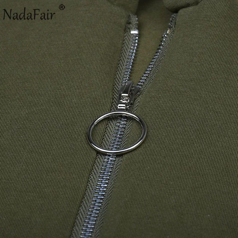 Nadafair, Одноцветный, на молнии, с длинным рукавом, выдалбливают, с капюшоном, боди, женские сексуальные комбинезоны, женские Клубные топы, купальники, цельный купальник