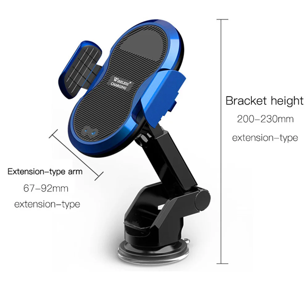 

Infrared automatic Clamping Car Wireless Charger Bracket For IPhone X XR XS Max 8 Plus Galaxy S9 S7 6 Fast Charging Phone Holder