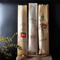 30pcs bread bag 57x10x4cm kraft paper food packaging bakery baking baguette paper bread bags with window customized supplier