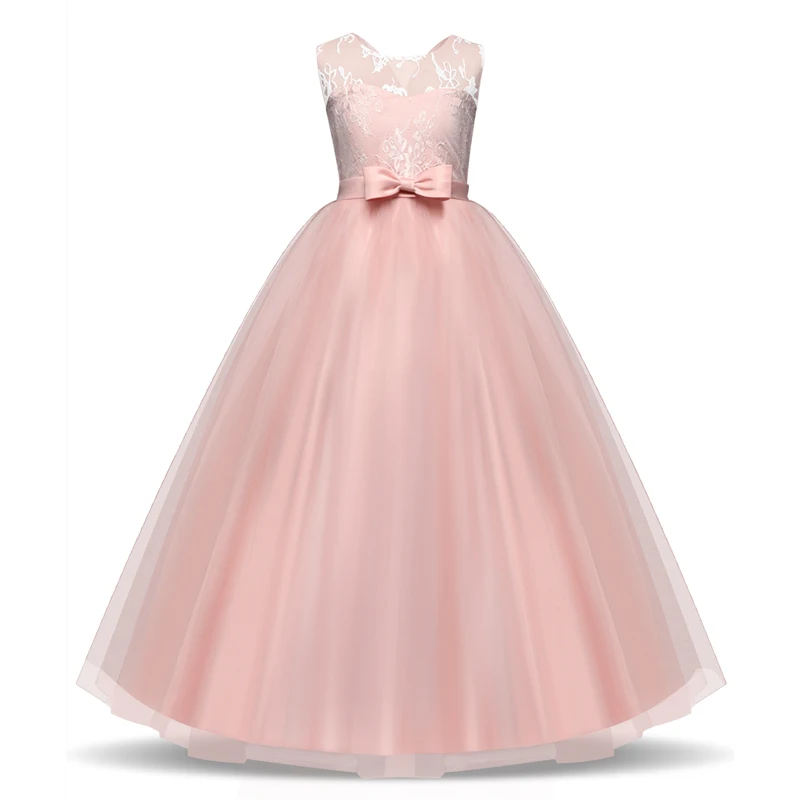 Brand Baby Kids Girls Flower Girl Party Frock Dress For Clothes Long Tulle Wedding Gown Children Teenager Formal Wear 12T | Детская