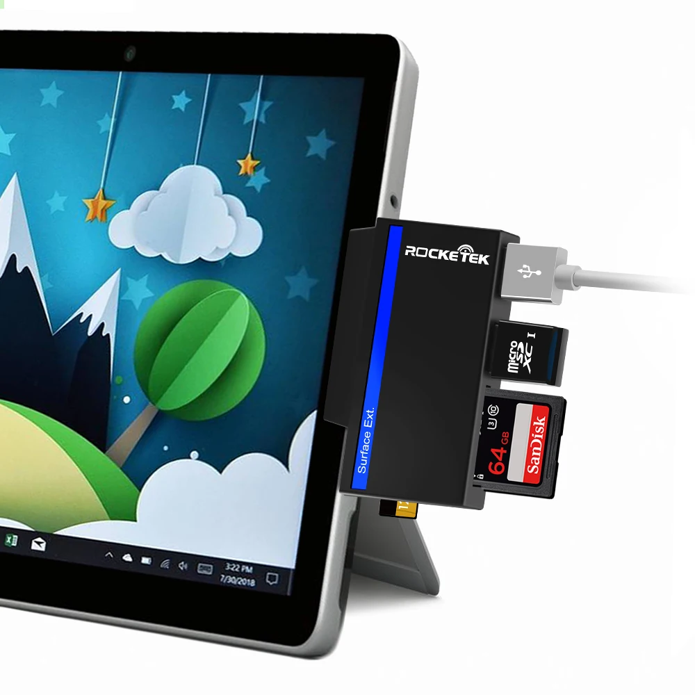Для поверхности go USB 2 0 кардридер адаптер usb концентратор для SD/TF micro SD карта памяти
