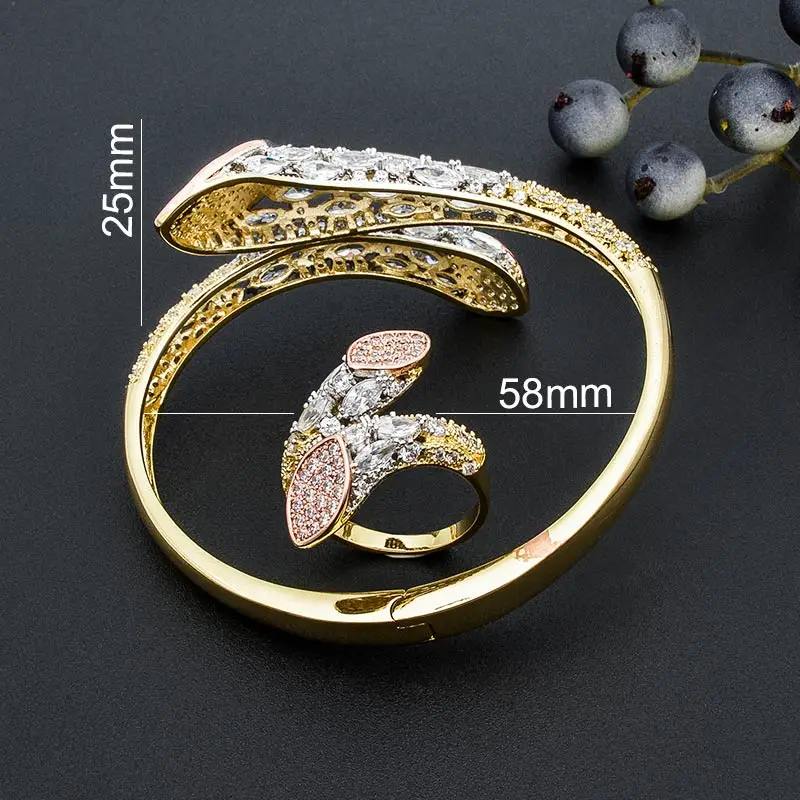 Женский набор колец ModemAngel из меди и фианита класса ААА вечерние свадебные