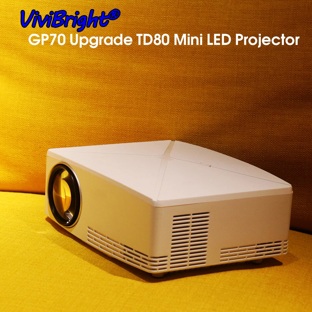 ViviBright TD80 новейший портативный мини светодиодный проектор 1280x720 HD HDMI Video C80 3D LCD (TD80 UP