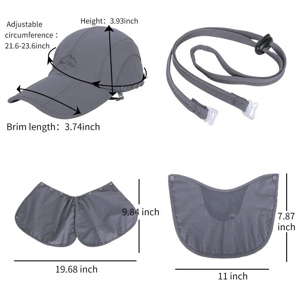 10 Pcs Sun Caps UV 50+ Protection Hats with Neck&ampFace Flap Cover for Cycling Hiking Fishing Garden Hunting Outdoor Travel |