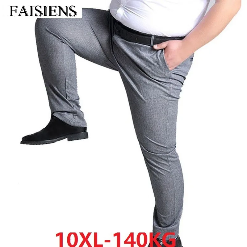 Большие 7XL 8XL летние мужские простые Костюмные брюки темно синего размера плюс 9XL