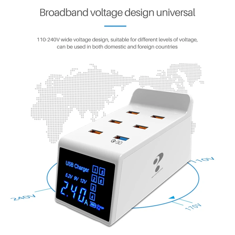 АББ-? Wenhao Быстрая зарядка 3 0 Usb зарядное устройство 8A мобильный планшетный ПК