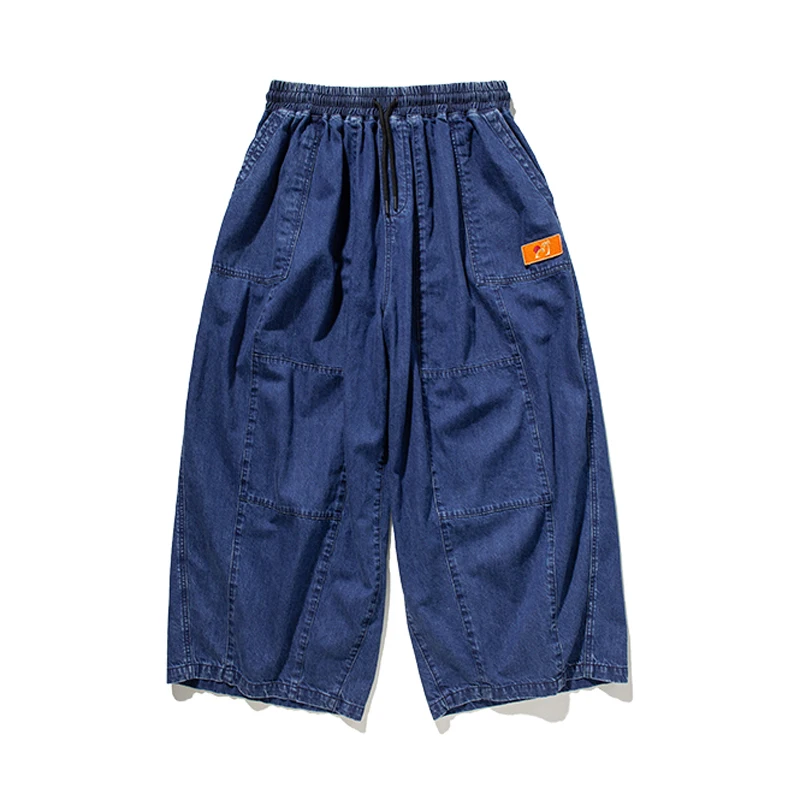 2019 Autumn Winter fashion mens Old Style Denim jeans jogger rock jumpsuit Loose Straight Washed Blue Jeans Harajuku Trousers |