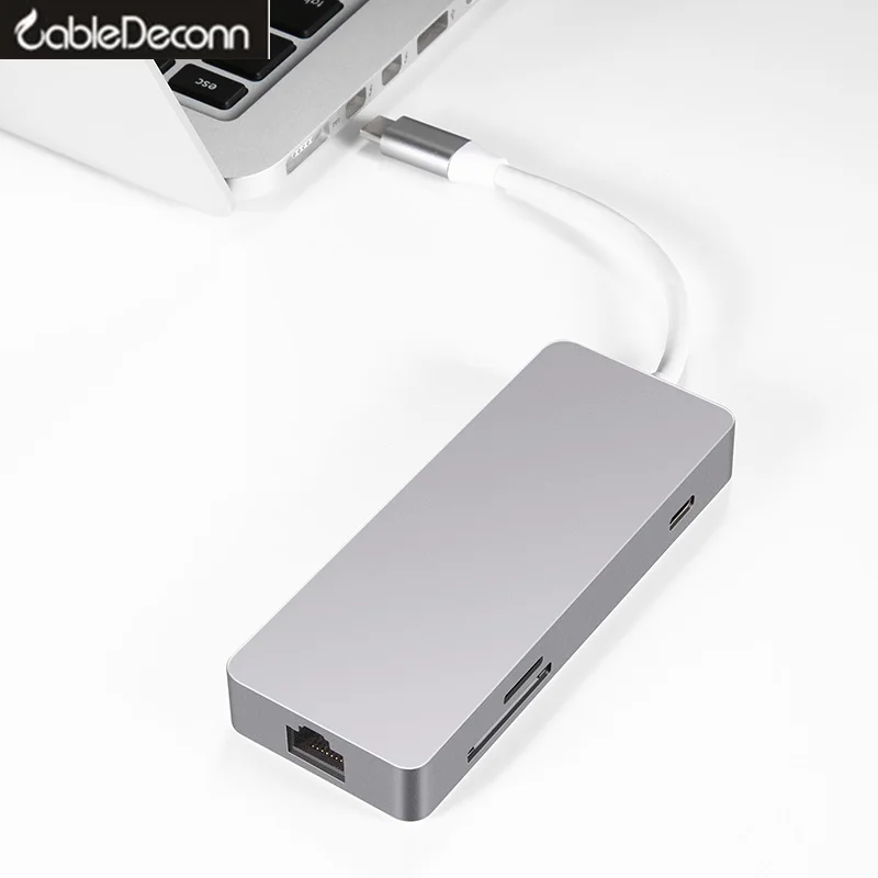 Thunderbolt3 док-станция USB C концентратор USB3.1 type c к hdmi ethernet адаптер tf sd кардридер кабель