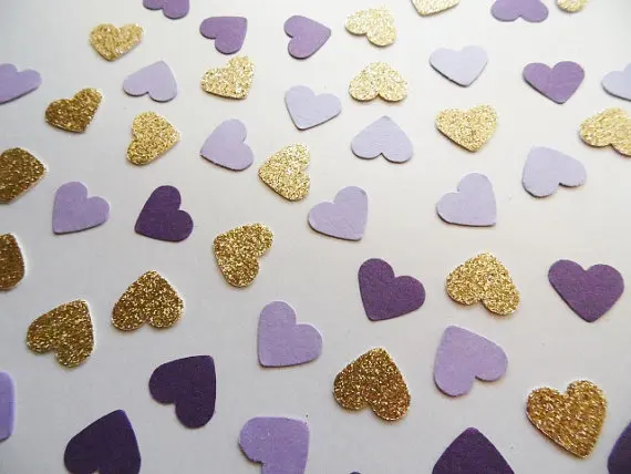 

Silver and Pale Pink Heart Confetti, Wedding Reception Decoration Table decor scrapbook favors