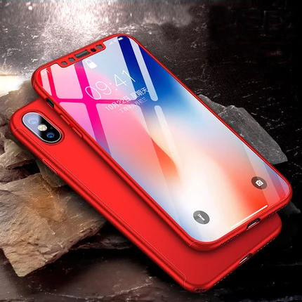 50 шт DHL 360 полный защитный чехол для телефона iPhone 8 7 Plus 6 6s 5 5S SE X полное покрытие для iPhone XR XS Max Чехлы+ стекло
