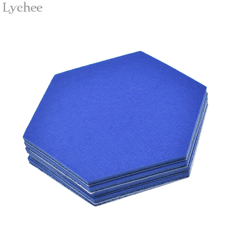 Lychee 4 пар/компл. шестигранные войлочные цветные настенные наклейки милый