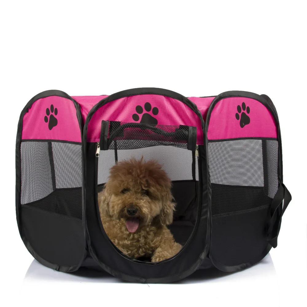 Складной восьмиугольная Pet палатка Dog House клетке шатер для собак котов манеж щенок