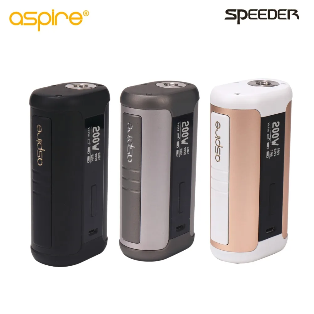 Электронная сигарета Aspire Speeder Mod 200 Вт Выход 510 Vape устройство Поддержка TC VV VW TCR CPS режимы Питание от 2 шт 18650 батареи