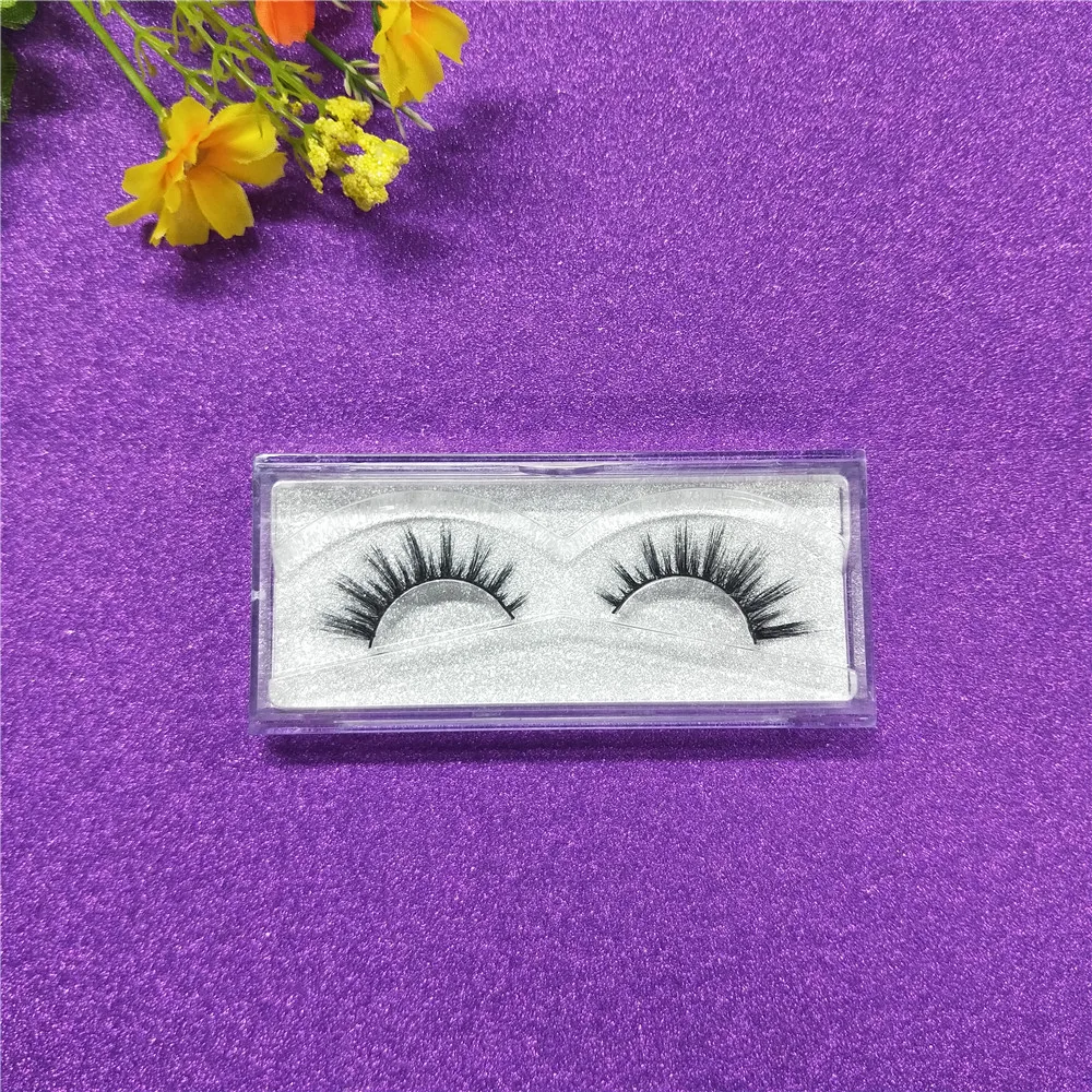 Объемные ресницы из натурального меха норки большие для наращивания Черные