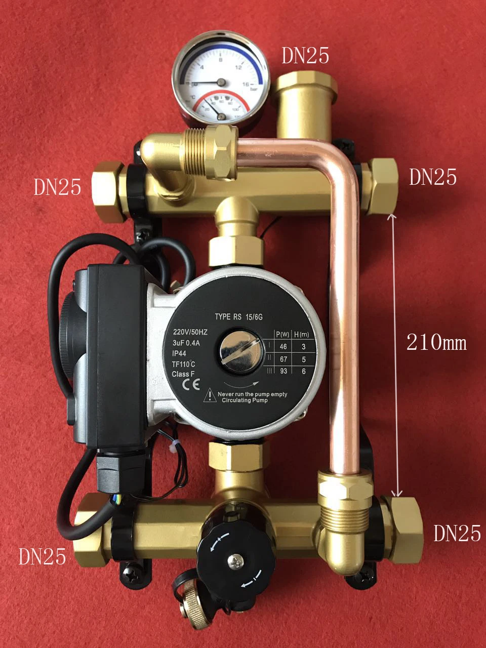 Водяной нагревательный коллекторный насос смесительный клапан латунный DN25|brass