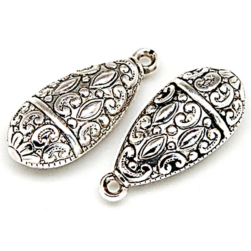 Новое поступление 40 шт 33x15 мм рифленое акриловое античное покрытие, бусины-подвески для Diy подвески для изготовления украшений