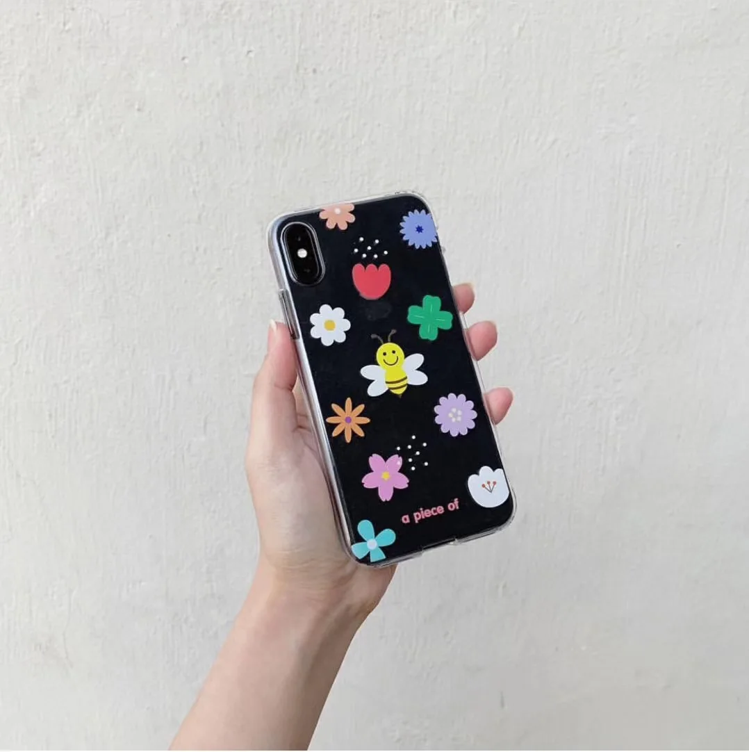 INS Корея супер огонь простой смайлик чехол для телефона iphone Xs max Xr X 6 6s 7 8 plus цветной