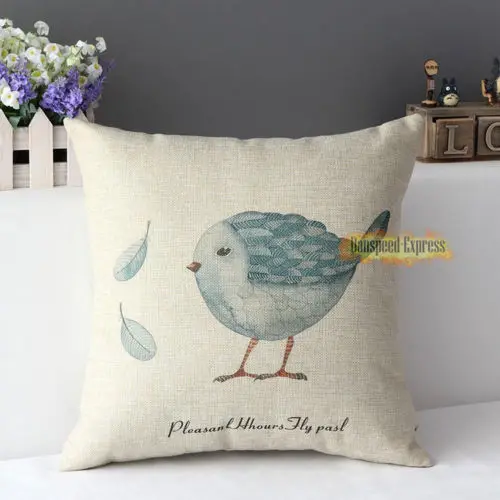 Ретро Винтаж птица Пледы Наволочки чехол удобный хлопок белье Подушки Детские