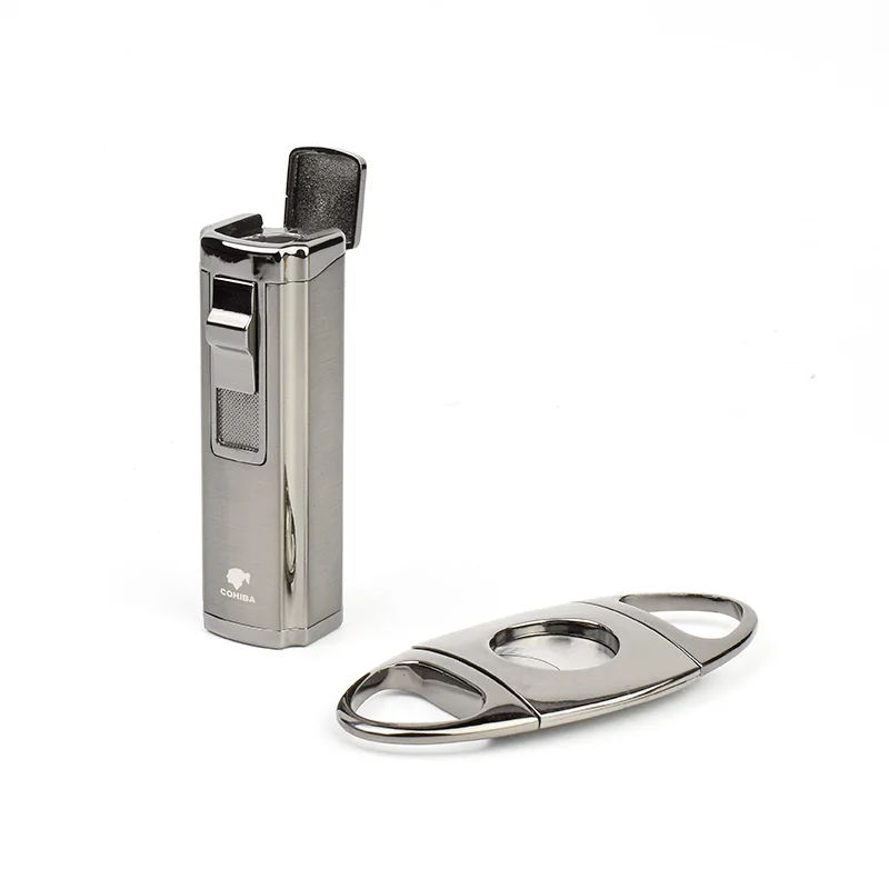 Сигаретная Зажигалка COHIBA с 3 фонарь ками и резаком для сигар|box box|box freelighters lighters |