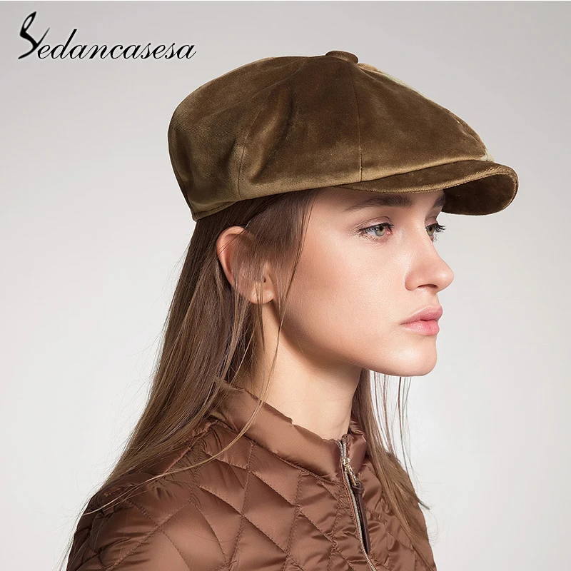 Sedancasesa новая мода сплошной цвет Козырьки Шляпы Осень зима береты берет в стиле