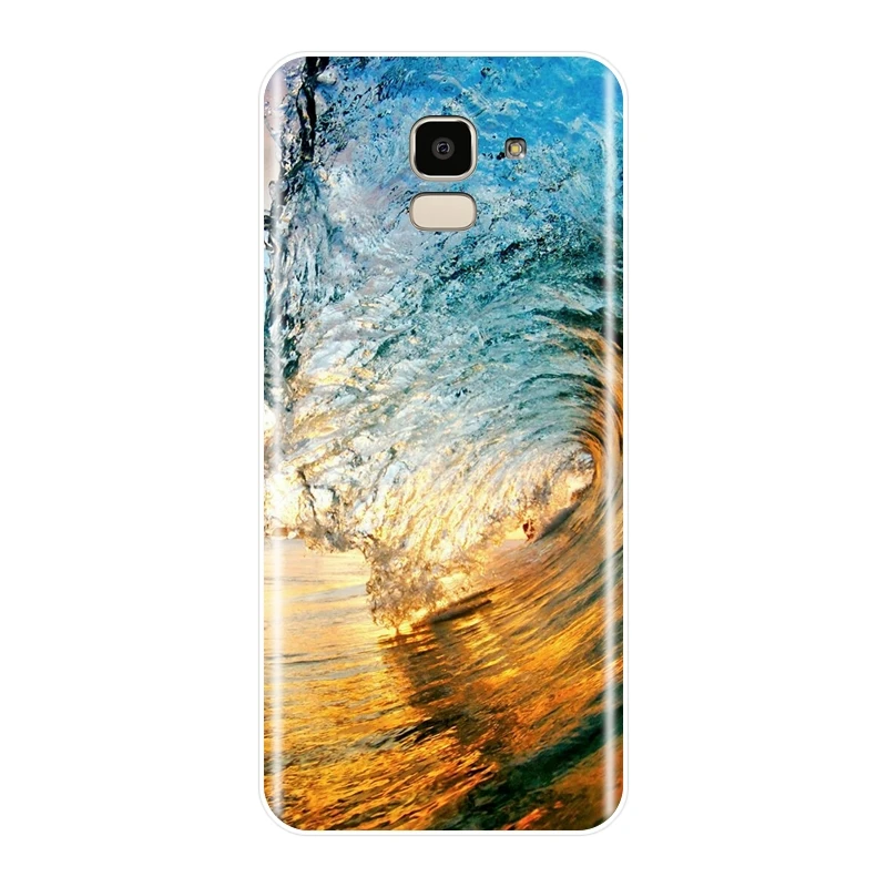 ТПУ задняя крышка для Samsung Galaxy J4 J6 J8 Plus волнистый мягкий чехол телефона