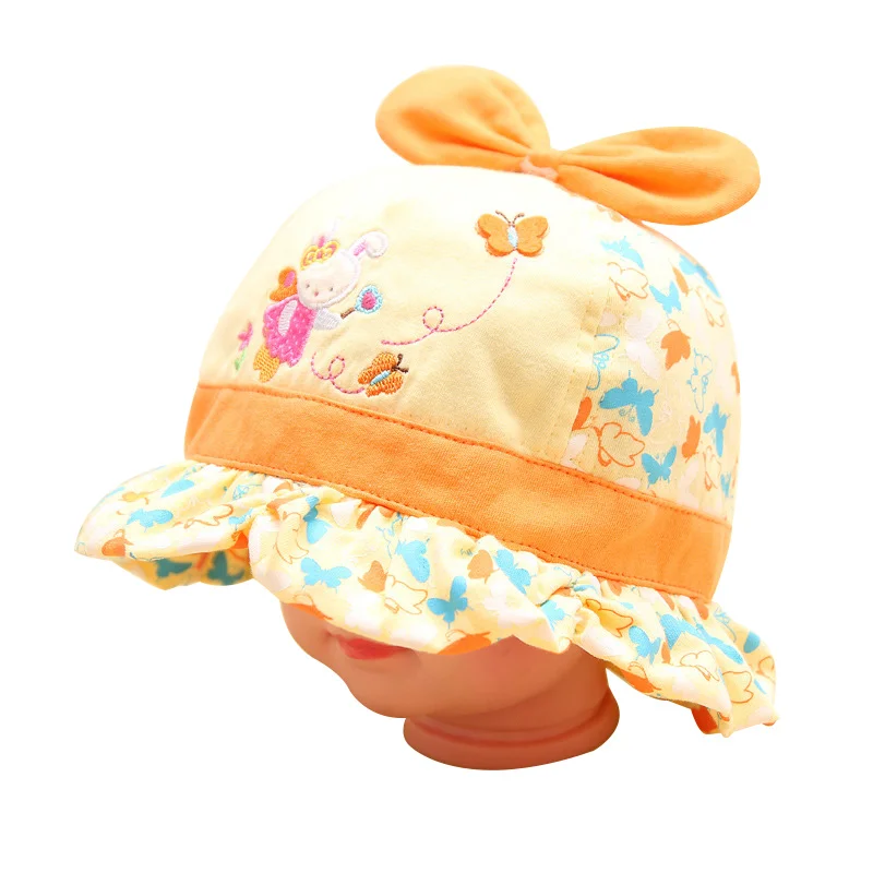 Хлопковая детская шапка с кроликом для мальчиков и девочек Шапочка бантом