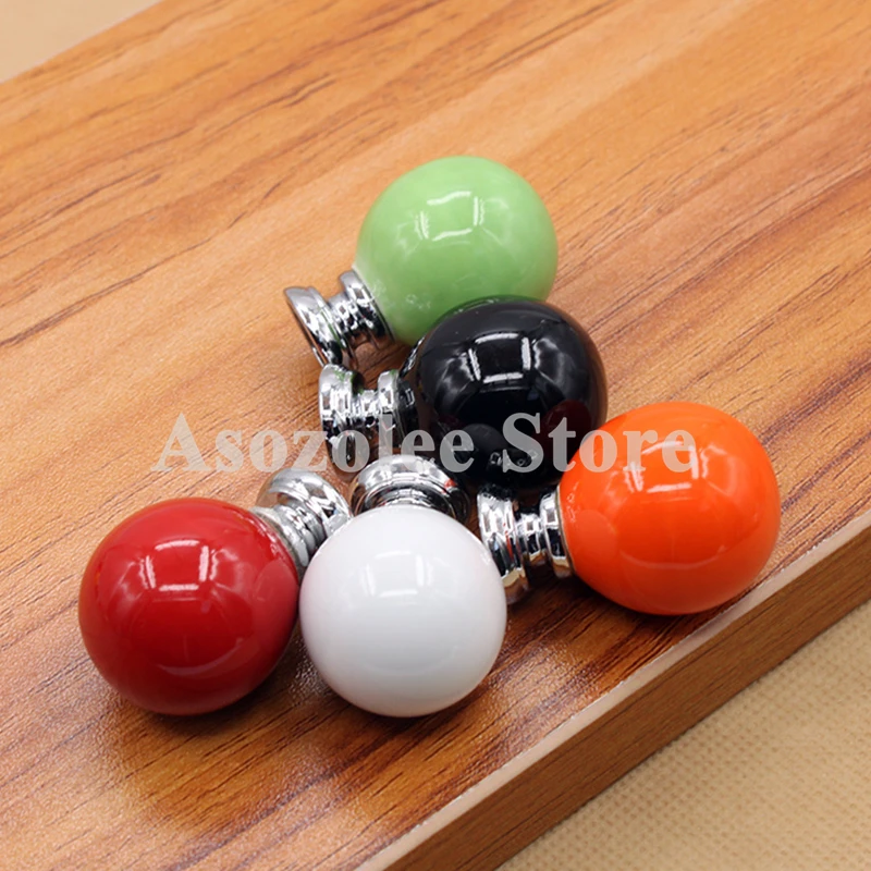 Candy Color Ceramic Cabinet Door Handles Kitchen Cupboard Round Knobs Furniture Dresser Drawer Pulls | Обустройство дома
